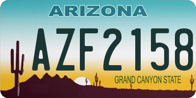 AZ license plate AZF2158