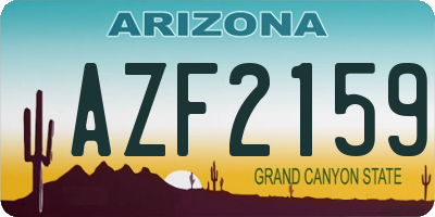 AZ license plate AZF2159