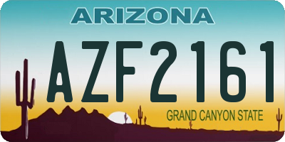 AZ license plate AZF2161