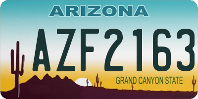 AZ license plate AZF2163