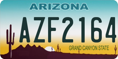 AZ license plate AZF2164
