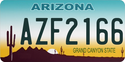 AZ license plate AZF2166