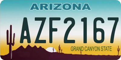 AZ license plate AZF2167