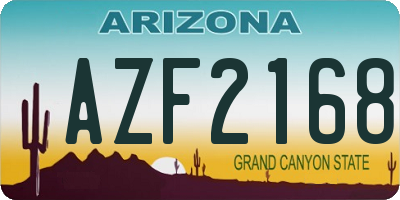 AZ license plate AZF2168
