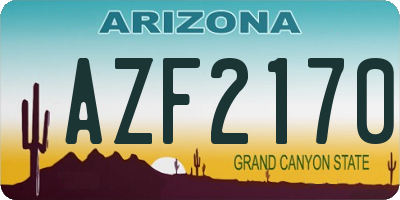 AZ license plate AZF2170