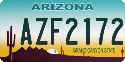 AZ license plate AZF2172