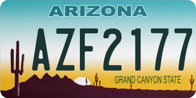 AZ license plate AZF2177