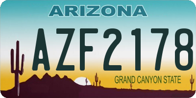 AZ license plate AZF2178