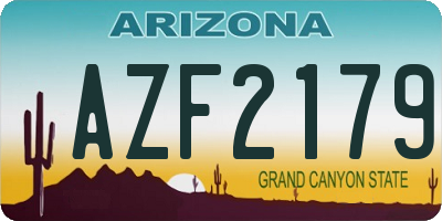 AZ license plate AZF2179