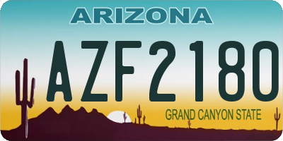 AZ license plate AZF2180