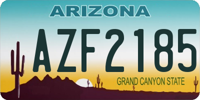 AZ license plate AZF2185