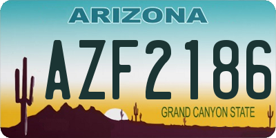 AZ license plate AZF2186