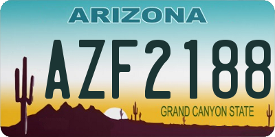 AZ license plate AZF2188