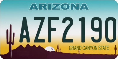 AZ license plate AZF2190