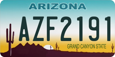AZ license plate AZF2191