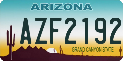 AZ license plate AZF2192