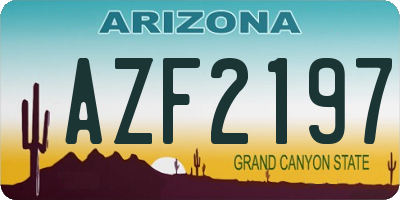 AZ license plate AZF2197