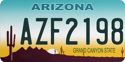 AZ license plate AZF2198
