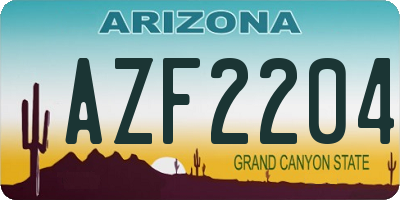 AZ license plate AZF2204