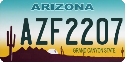AZ license plate AZF2207