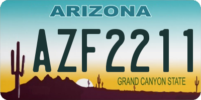 AZ license plate AZF2211