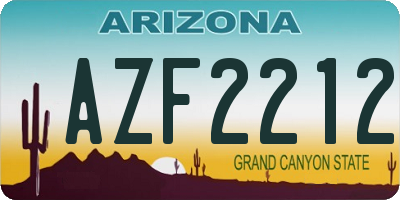 AZ license plate AZF2212