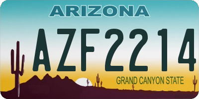 AZ license plate AZF2214