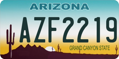 AZ license plate AZF2219