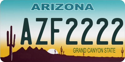 AZ license plate AZF2222