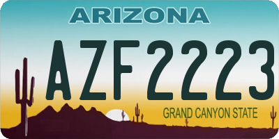 AZ license plate AZF2223