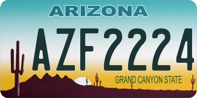 AZ license plate AZF2224