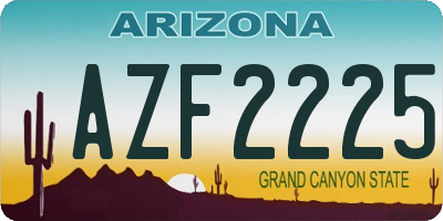 AZ license plate AZF2225
