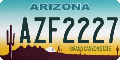 AZ license plate AZF2227