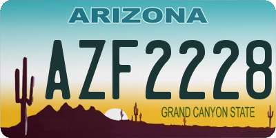 AZ license plate AZF2228