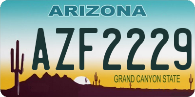 AZ license plate AZF2229
