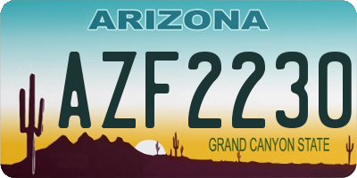 AZ license plate AZF2230