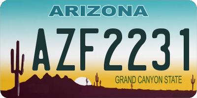 AZ license plate AZF2231