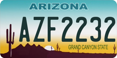 AZ license plate AZF2232
