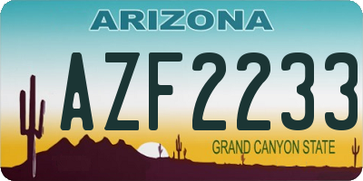 AZ license plate AZF2233
