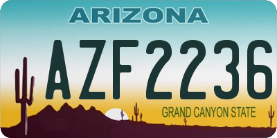 AZ license plate AZF2236