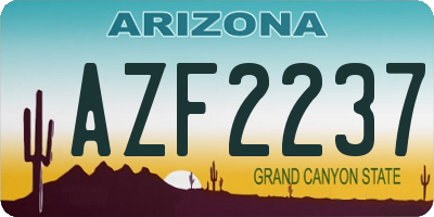 AZ license plate AZF2237