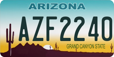 AZ license plate AZF2240