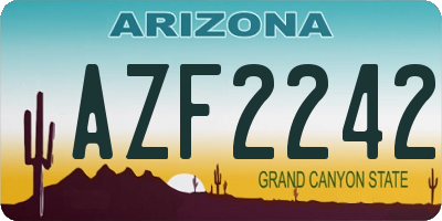 AZ license plate AZF2242