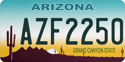 AZ license plate AZF2250