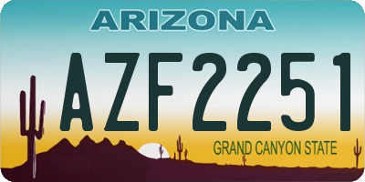 AZ license plate AZF2251