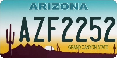 AZ license plate AZF2252