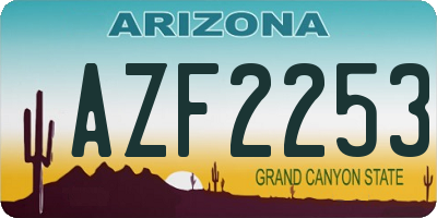 AZ license plate AZF2253