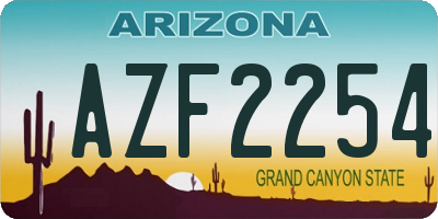 AZ license plate AZF2254
