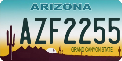 AZ license plate AZF2255
