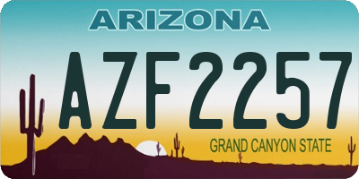 AZ license plate AZF2257